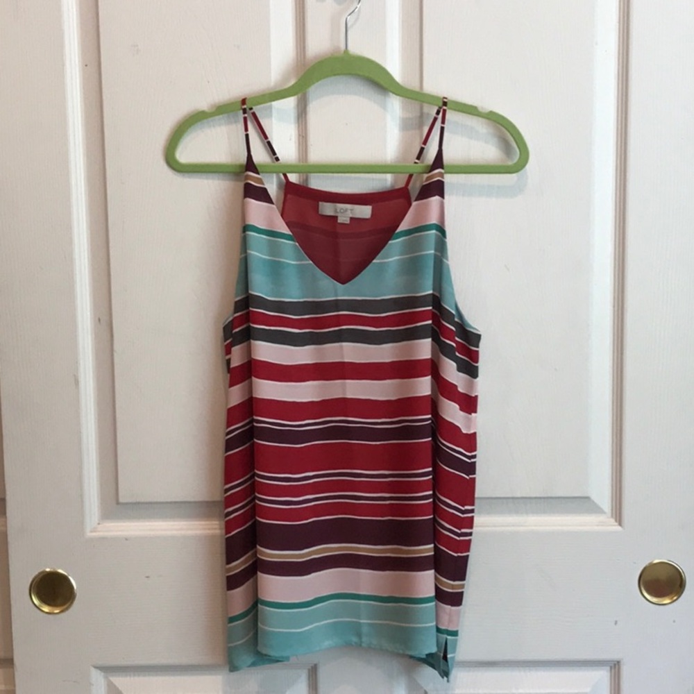 LOFT Colorful Striped Tank Top